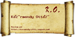 Körmendy Ottó névjegykártya