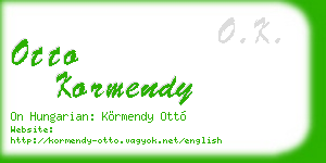 otto kormendy business card