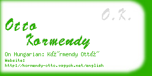 otto kormendy business card